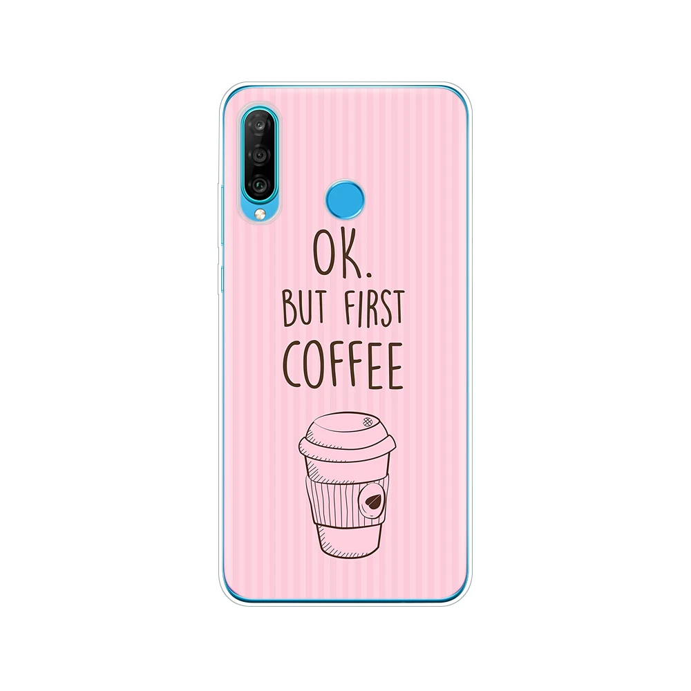 Чехол для HONOR 20 lite view 30 v pro plus чехол huawei honor 20S 9A 9C 9S 9X Premium 7s 8a Ok But First Coffee | Мобильные