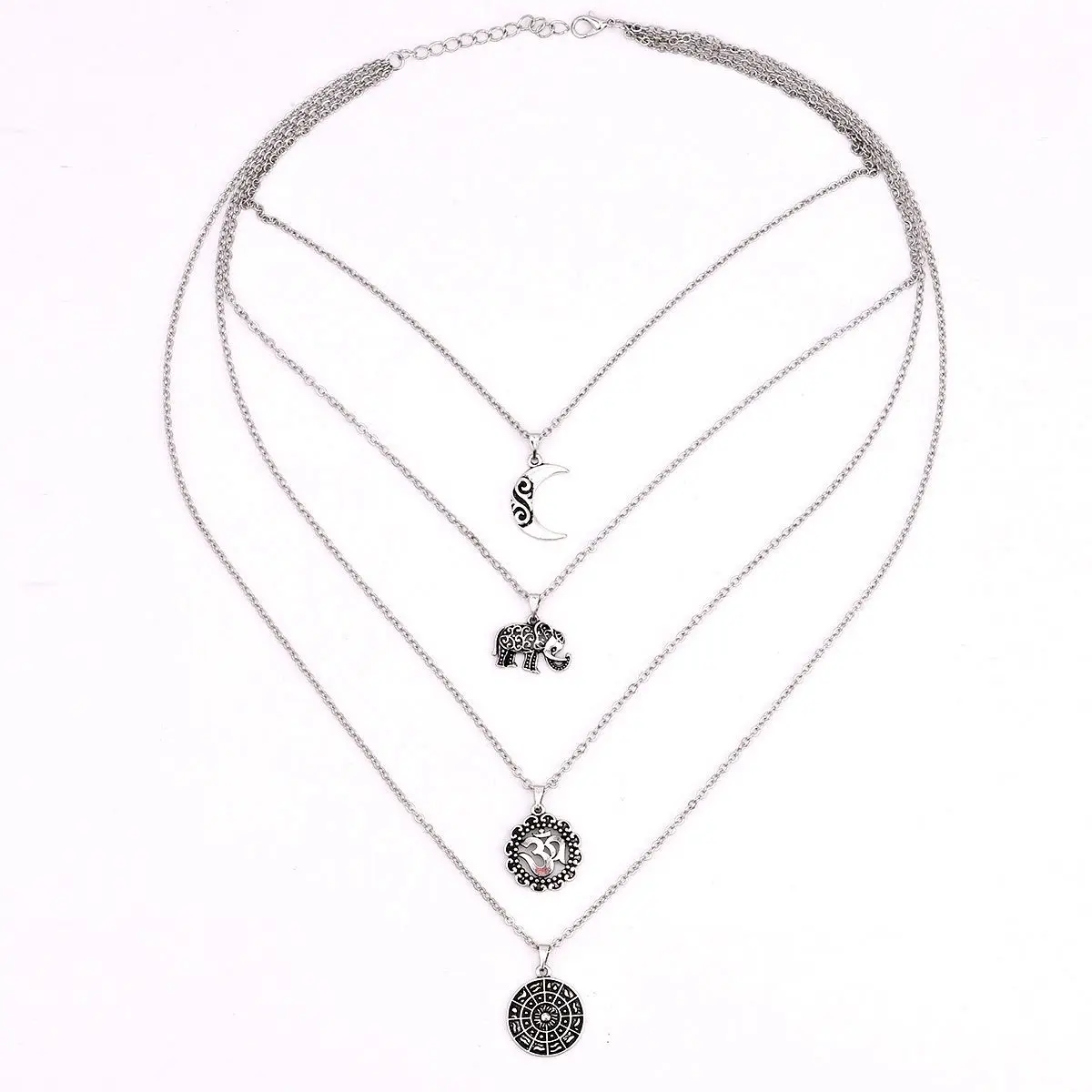 Fad Boho ожерелье Женские Ювелирные изделия многослойное на длинной цепочке с