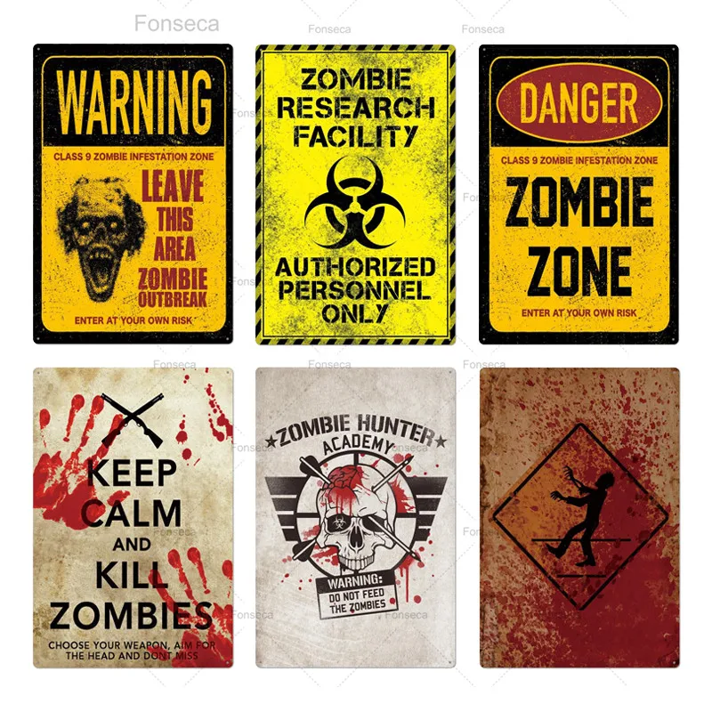 Zombie Metal Sign Tin Sign Plaque Metal Vintage Wall Decor for Bar Pub Club Man Cave Metal Signs Tin Signs (20x30cm)
Zombie Metal Sign Tin Sign Plaque Metal Vintage Wall Decor for Bar Pub Club Man Cave Metal Signs Tin Signs (20x30cm)