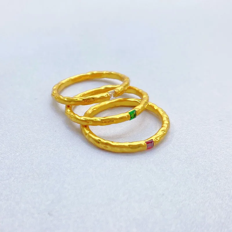 Japanese and Korean retro copper plated inlaid gemstone simple ring fashion small fresh golden index finger ring female
Japanese and Korean retro copper plated inlaid gemstone simple ring fashion small fresh golden index finger ring female