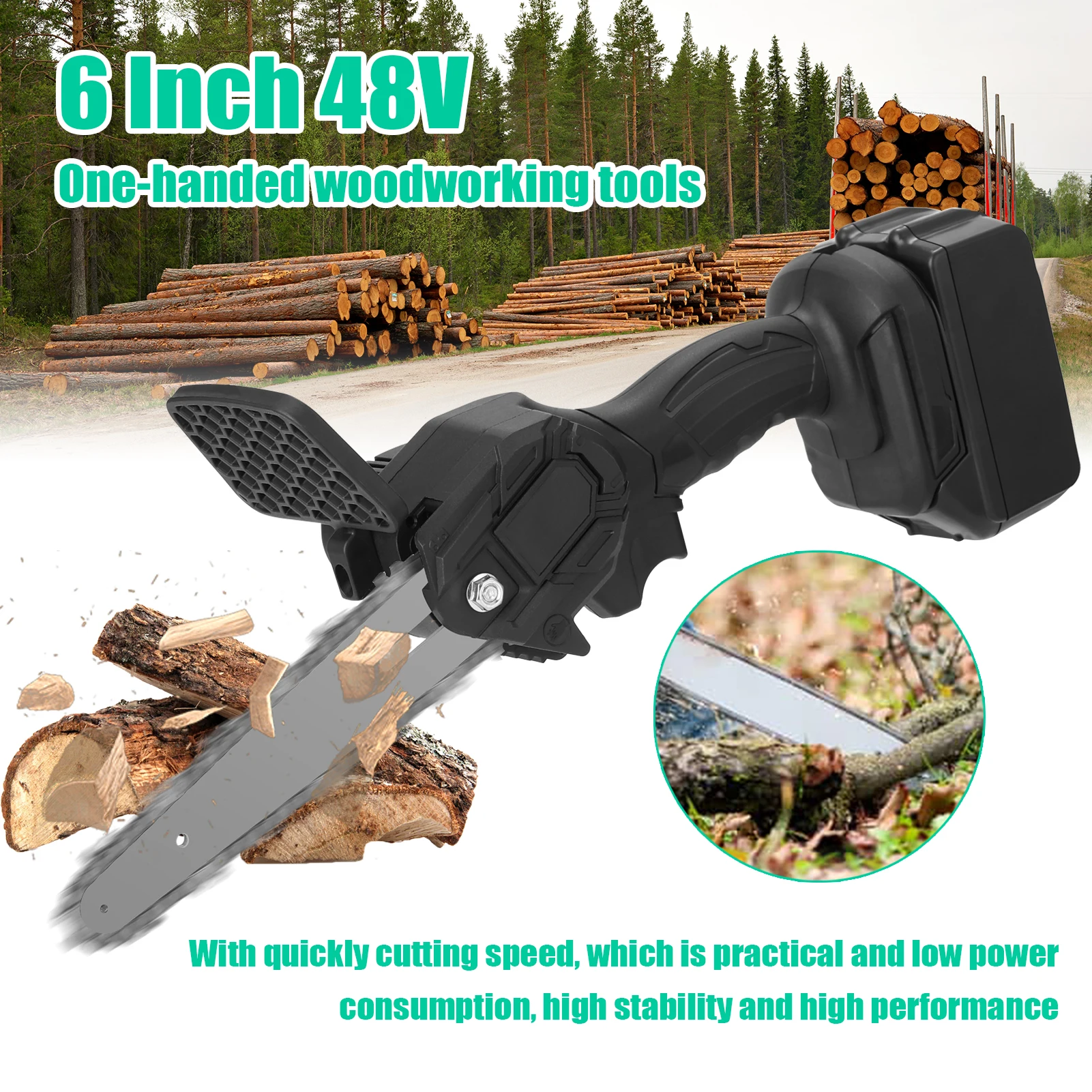 6 Inch Electric Infinitely Variable Speeds Pruning Saws Rechargeable Wood Spliting Brush Chainsaw One-handed Woodworking Tool
6 Inch Electric Infinitely Variable Speeds Pruning Saws Rechargeable Wood Spliting Brush Chainsaw One-handed Woodworking Tool