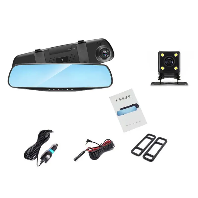 4.3 inch 1080P Dual Lens Rear View Camera + Car DVR Mirror Dash Cam Recorder Kit
4.3 inch 1080P Dual Lens Rear View Camera + Car DVR Mirror Dash Cam Recorder Kit