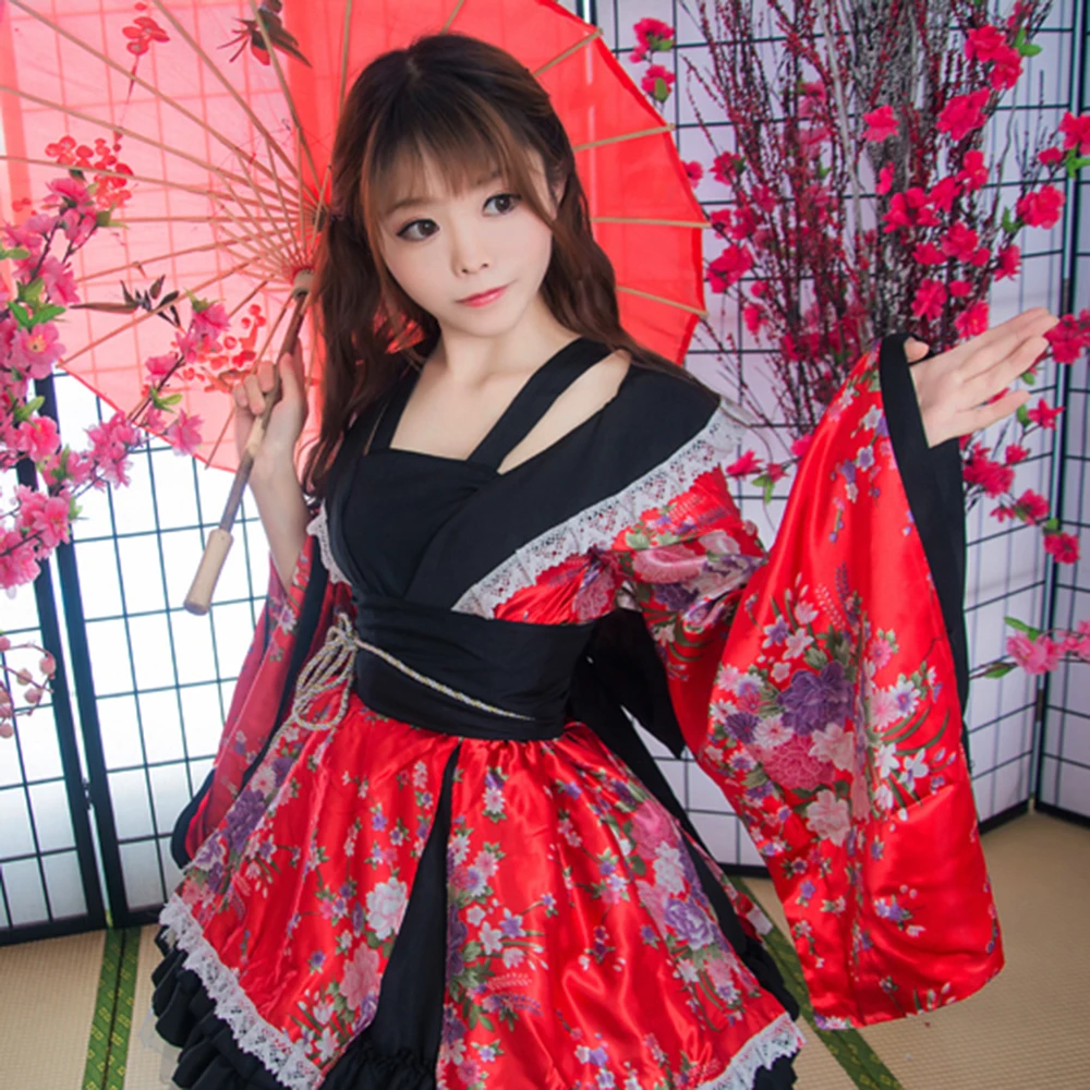 Kimono Printing Lovely Lolita Dress Japanese Cultural Festival Cosplay Maid Costume Red Fox Mask Girls Sexy Daily Improve Kimono
Kimono Printing Lovely Lolita Dress Japanese Cultural Festival Cosplay Maid Costume Red Fox Mask Girls Sexy Daily Improve Kimono