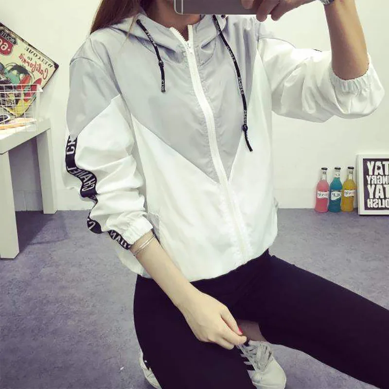 Betinline женская спортивная куртка Осенняя с длинным рукавом Лоскутная Женская
