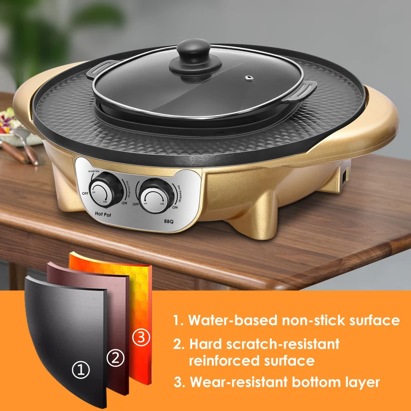 Electric bbq Grill and Hot Pot 2 in Barbecue Multifunction Buffet Hot Pot BBQ Griddle for Family Friends Gatherings Party
Electric bbq Grill and Hot Pot 2 in Barbecue Multifunction Buffet Hot Pot BBQ Griddle for Family Friends Gatherings Party