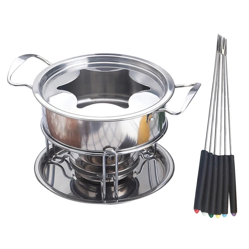 10Pcs Set High Quality Stainless Steel Melting Furnace Ice Cream Melting Pot With 6 Forks Cheese Fondue Kitchen Accessories
10Pcs Set High Quality Stainless Steel Melting Furnace Ice Cream Melting Pot With 6 Forks Cheese Fondue Kitchen Accessories