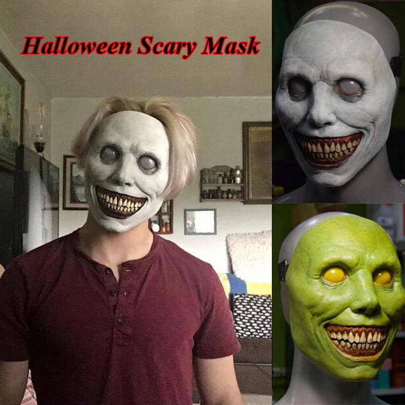 

Creepy Halloween Mask Smiling Demons The Evil Cosplay Props Horror Holiday Party Decoration маска masque 2021 Festival Gift