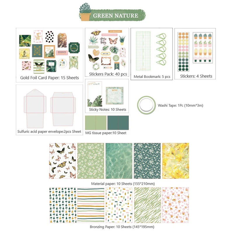 107Pcs Material Paper Tape Sticker Set Writing Paper Card DIY Diary Scrapbooking 
107Pcs Material Paper Tape Sticker Set Writing Paper Card DIY Diary Scrapbooking
