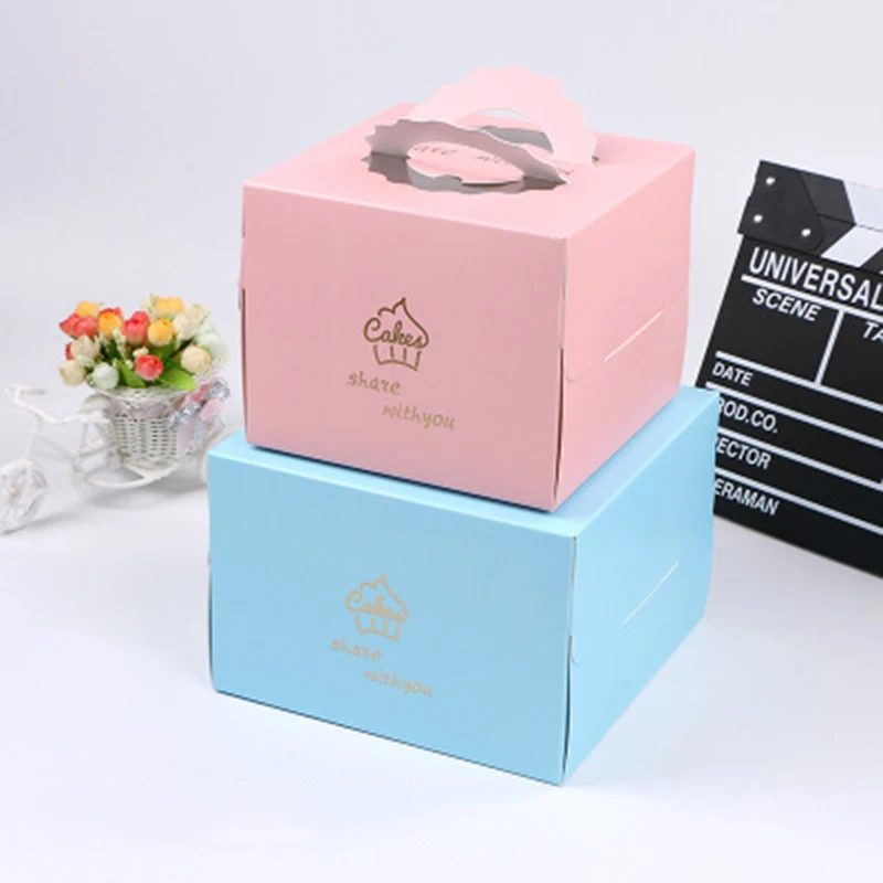 5Pcs 6&8 Inch Pink Blue Cake Packing Boxes Kraft Paper Cheese Box With Handle For Birthday Wedding Party Favor Wrapping Package
5Pcs 6&8 Inch Pink Blue Cake Packing Boxes Kraft Paper Cheese Box With Handle For Birthday Wedding Party Favor Wrapping Package