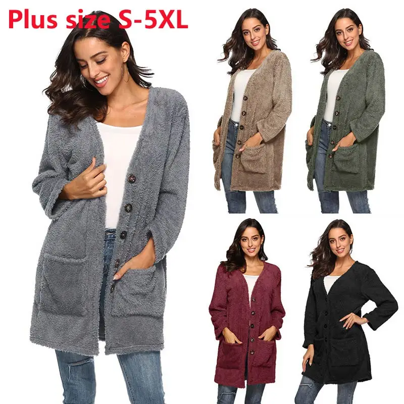 Long sleeve solid winter jacket women fur coat casual single breasted pockets coats female jackets S-5XL femme veste
Long sleeve solid winter jacket women fur coat casual single breasted pockets coats female jackets S-5XL femme veste