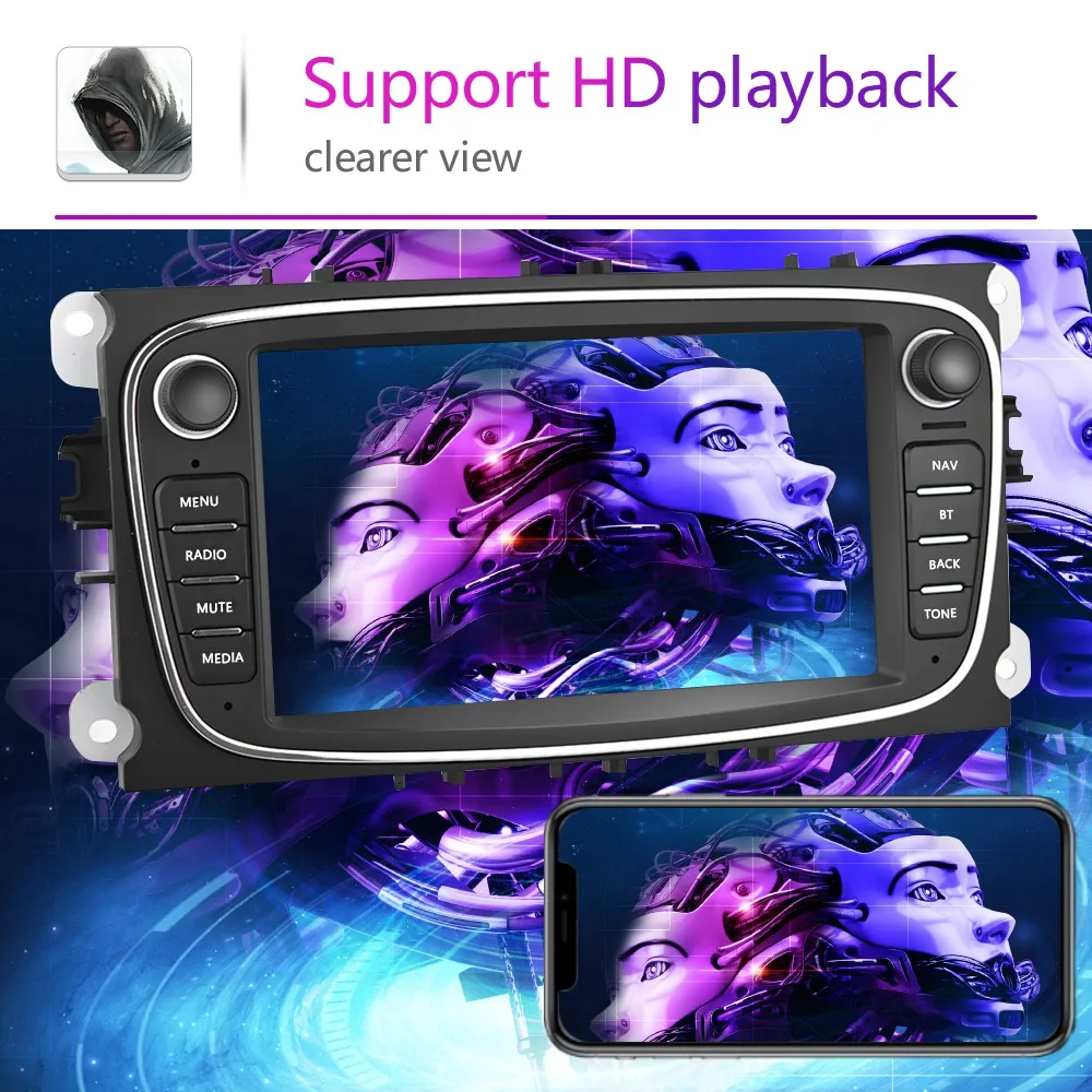 Android 8.1 GPS Car Radios 2 Din Car Multimedia player 7'' Audio DVD Player For Ford/Focus/S-Max/Mondeo 9/GalaxyC-Max video MP5 
Android 8.1 GPS Car Radios 2 Din Car Multimedia player 7'' Audio DVD Player For Ford/Focus/S-Max/Mondeo 9/GalaxyC-Max video MP5