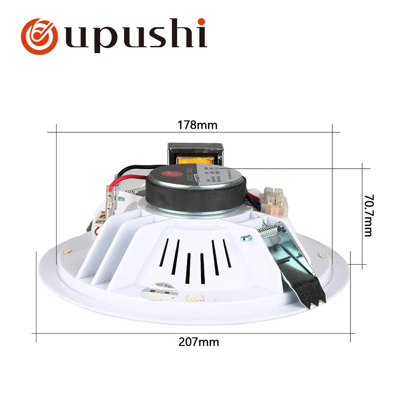 Oupushi TD202 HIFI quality ceiling speaker Full frequency Home background music system
Oupushi TD202 HIFI quality ceiling speaker Full frequency Home background music system
