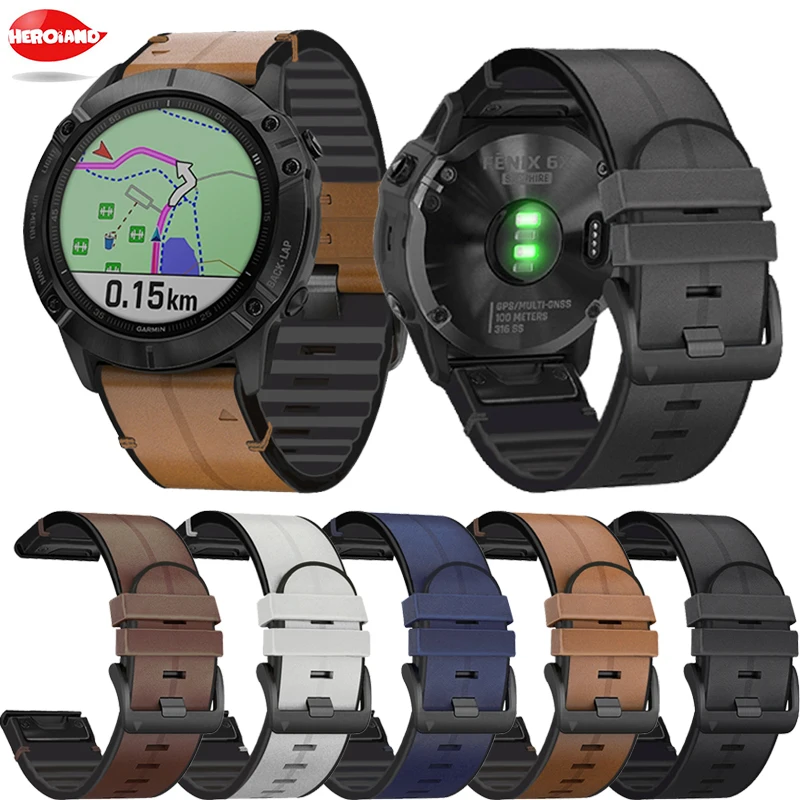 Leather Band Watchband Strap For Garmin Fenix 5/5X Plus/6/6X Pro/MK1/935 Smart Bracelet 22 26mm Quick easy Fit Wristband Strap
Leather Band Watchband Strap For Garmin Fenix 5/5X Plus/6/6X Pro/MK1/935 Smart Bracelet 22 26mm Quick easy Fit Wristband Strap
