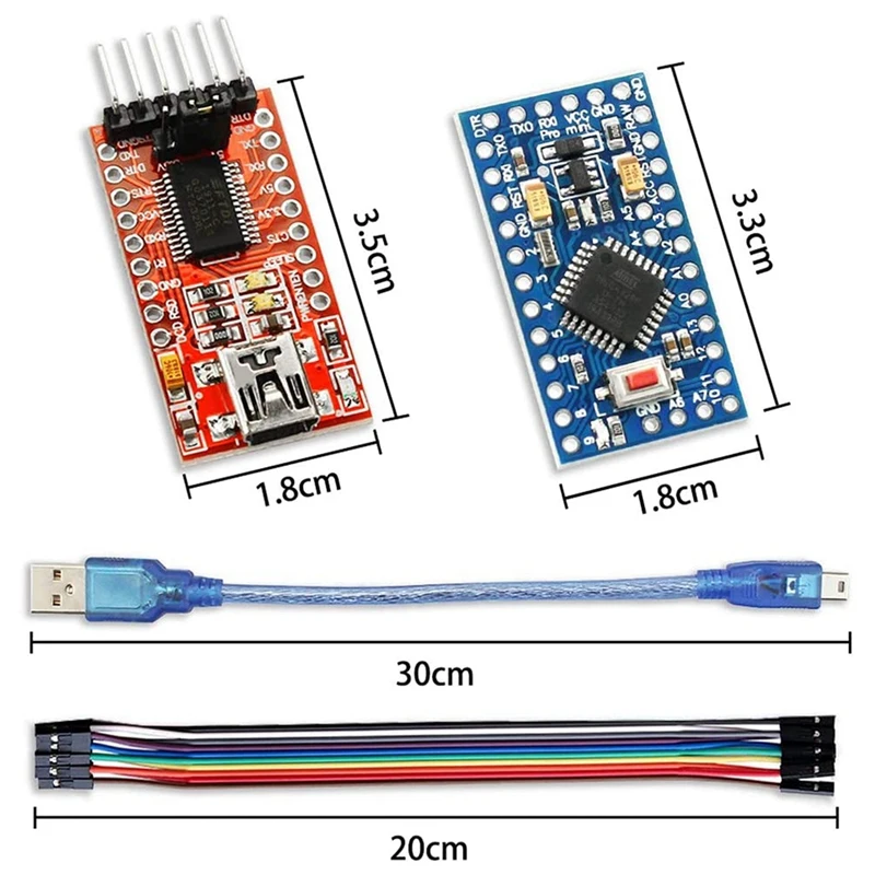 2 Pcs Pro Mini ATMEGA328P 5V 16MHz Development Board + FT232RL FTDI Mini USB to TTL Serial Converter Adapter 3.3V 5.5V
2 Pcs Pro Mini ATMEGA328P 5V 16MHz Development Board + FT232RL FTDI Mini USB to TTL Serial Converter Adapter 3.3V 5.5V