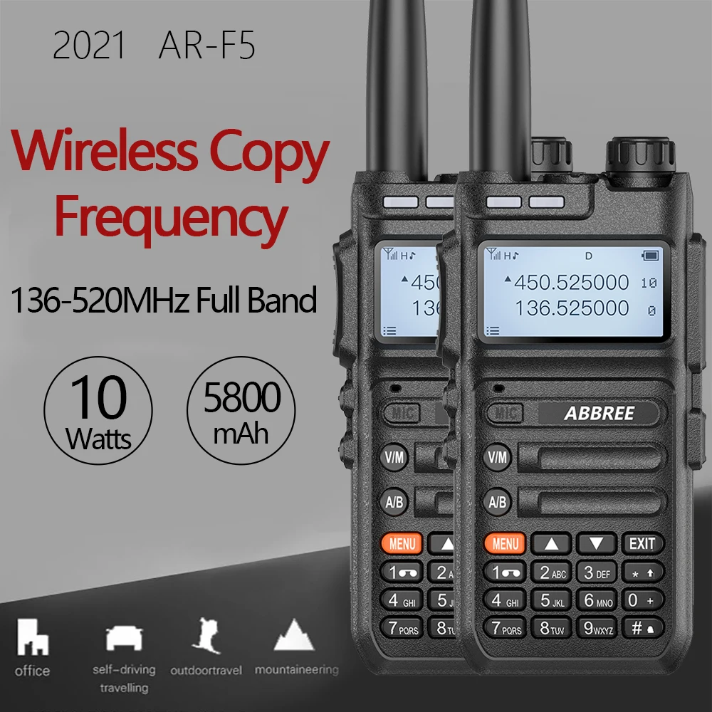 2pcs ABBREE AR-F5 Automatic Wireless Copy Frequency Fast Scan Frquency Pairing Walkie Talkie USB Charging Two-way Radio
2pcs ABBREE AR-F5 Automatic Wireless Copy Frequency Fast Scan Frquency Pairing Walkie Talkie USB Charging Two-way Radio