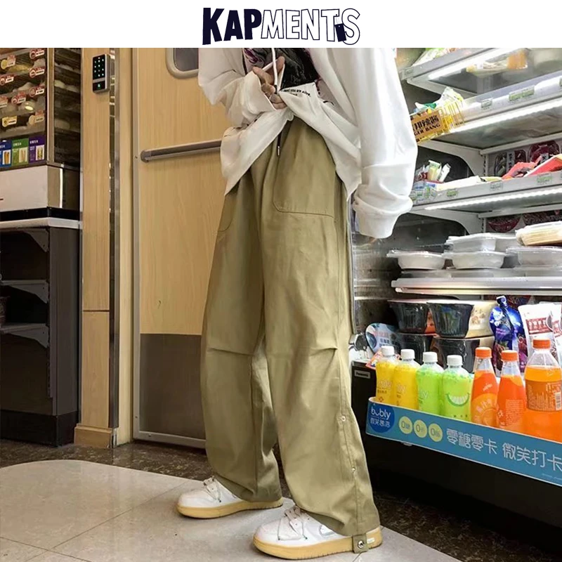 Брюки-карго мужские с широкими штанинами, однотонные, черные 
Брюки-карго мужские с широкими штанинами, однотонные, черные