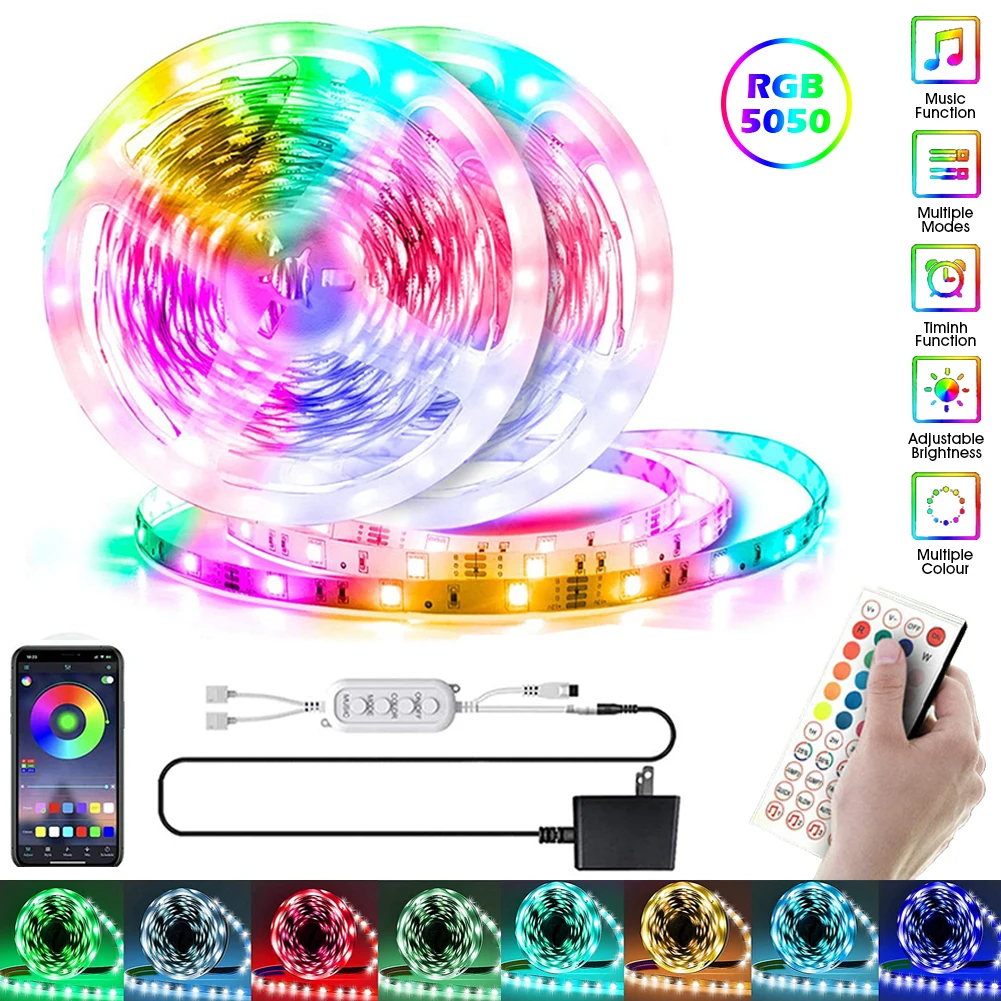 Светодиодная ленсветильник RGB 5050, меняющая цвет, светодиодная лампа с приложением/пультом дистанционного управления, музыка, синхронизация...
Светодиодная ленсветильник RGB 5050, меняющая цвет, светодиодная лампа с приложением/пультом дистанционного управления, музыка, синхронизация...