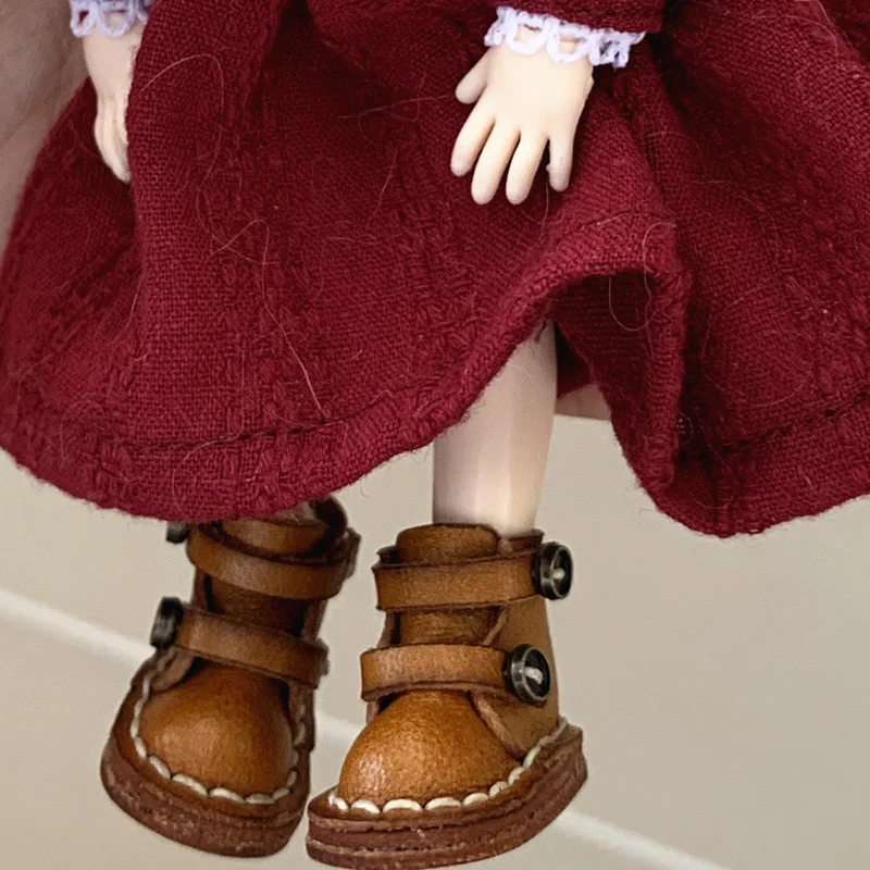 Ob11 детская обувь 1 / 12bjd кожаные ботинки holala obitsu одежда Высокая кожаная GSC глина