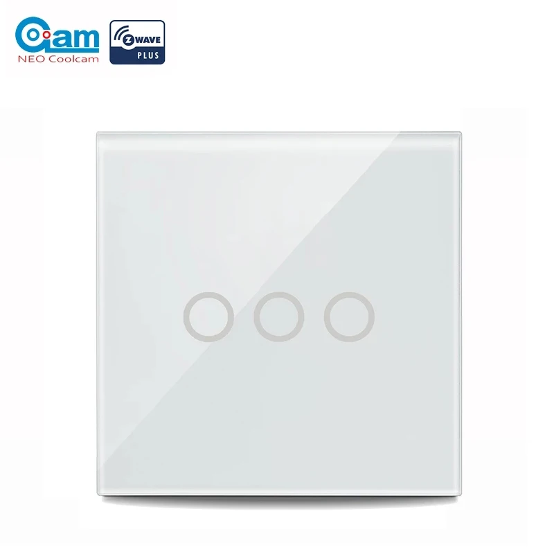 Coolcam Smart Z Wave 3CH сенсорный настенный выключатель европейского стандарта датчик