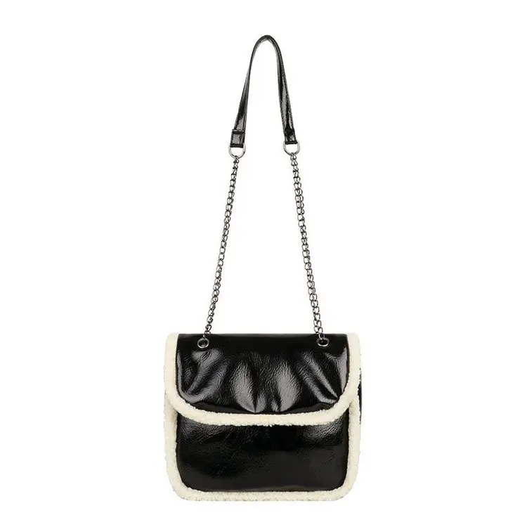 Fall/winter plush handbags new texture chain shoulder bag fashion solid color bright side messenger bag
Fall/winter plush handbags new texture chain shoulder bag fashion solid color bright side messenger bag