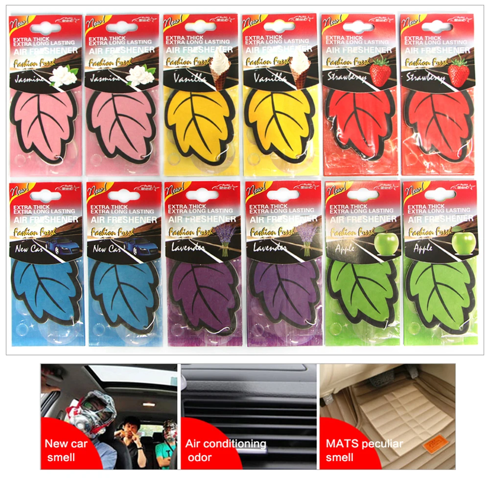 1pc/12pcs Paper Car Air Freshener Hanging Scented Fragrant Leaves Strawberry Apple Lavender Jasmine Car Interior Decoration
1pc/12pcs Paper Car Air Freshener Hanging Scented Fragrant Leaves Strawberry Apple Lavender Jasmine Car Interior Decoration