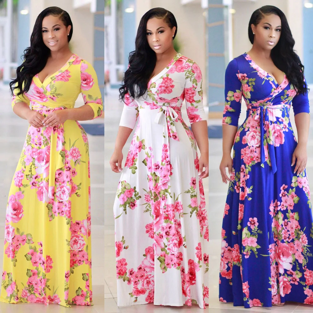 2021 Fashion Holiday Beach Dress Vintage Casual Long Dresses Summer Woman Printed V-neck Large Skirt Dress Vestidos
2021 Fashion Holiday Beach Dress Vintage Casual Long Dresses Summer Woman Printed V-neck Large Skirt Dress Vestidos