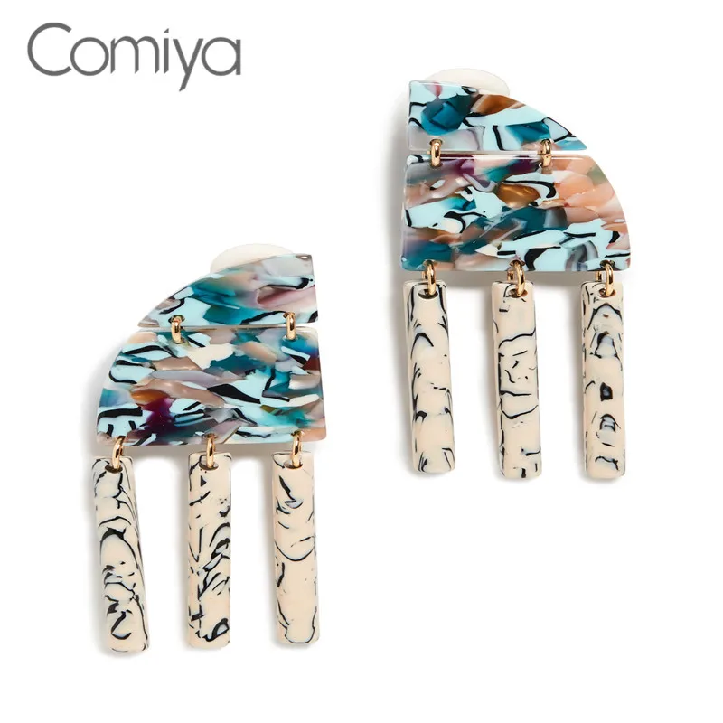 Comiya Personality Fashion Long Geometric Acrylic Drop Earrings For Women Mujer Moda Pendientes Ethnic Boho Dangle Earring | Украшения и