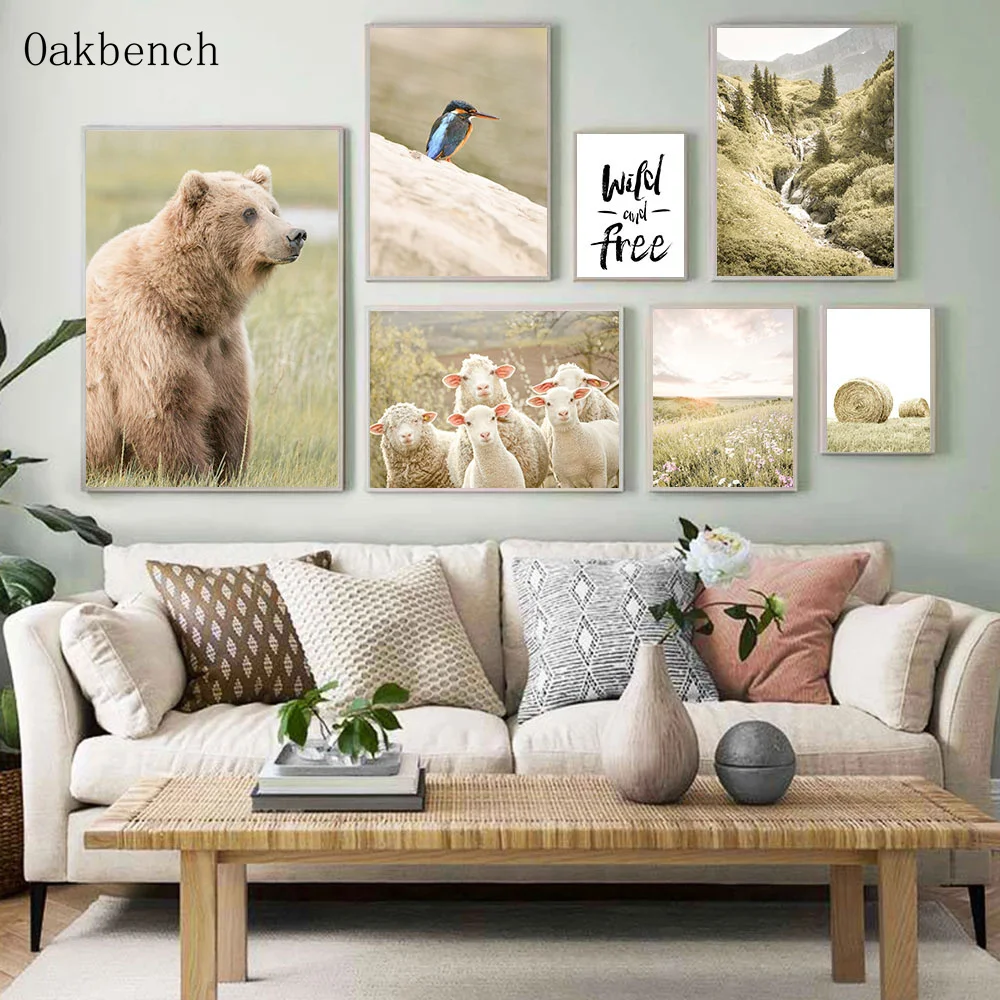 Natural Scenery Canvas Painting Animals Poster Bear Sheep Print Landscape Paintings Nordic Posters And Prints Living Room Decor
Natural Scenery Canvas Painting Animals Poster Bear Sheep Print Landscape Paintings Nordic Posters And Prints Living Room Decor