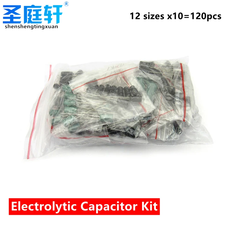 120Pcs 1Set 12 values 50V 16V 0.22UF-470UF 4*7MM 5X7MM Aluminum Electrolytic Capacitor Assortment Kit Pack
120Pcs 1Set 12 values 50V 16V 0.22UF-470UF 4*7MM 5X7MM Aluminum Electrolytic Capacitor Assortment Kit Pack