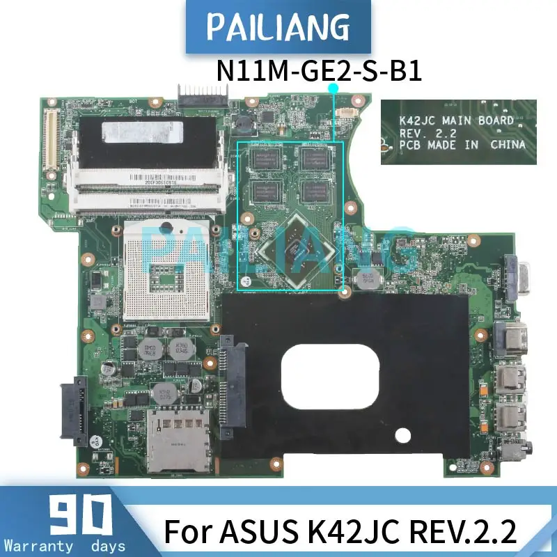 Материнская плата PAILIANG для ноутбука ASUS K42JC REV.2.2 материнская HM55 N11M-GE2-S-B1 DDR3 |