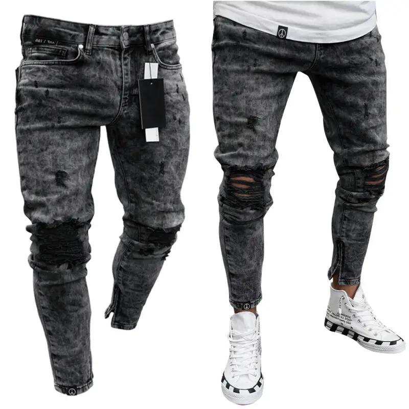 Mens Skinny Ripped Jeans Denim Distressed Super Slim Fit Stretch Trousers
Mens Skinny Ripped Jeans Denim Distressed Super Slim Fit Stretch Trousers