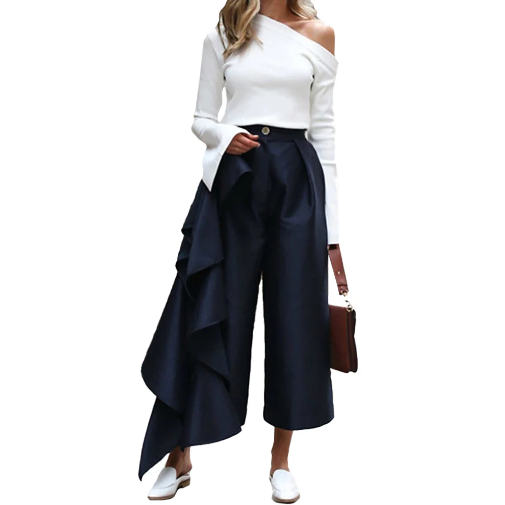Women Flared Sleeve Inclined Shoulder Elegant Tops Casual Long Sleeve Szalik kołnierz Solid Spring Autumn Slim Fit Pullover
Women Flared Sleeve Inclined Shoulder Elegant Tops Casual Long Sleeve Szalik kołnierz Solid Spring Autumn Slim Fit Pullover