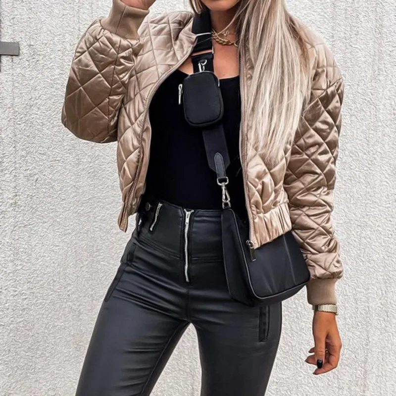 Women 2021 Autumn Winter Argyle Loose Padded Jacket Coat Zipper Vintage Long Sleeve Cropped Thin Parka Female Outerwear Chic Top
Women 2021 Autumn Winter Argyle Loose Padded Jacket Coat Zipper Vintage Long Sleeve Cropped Thin Parka Female Outerwear Chic Top