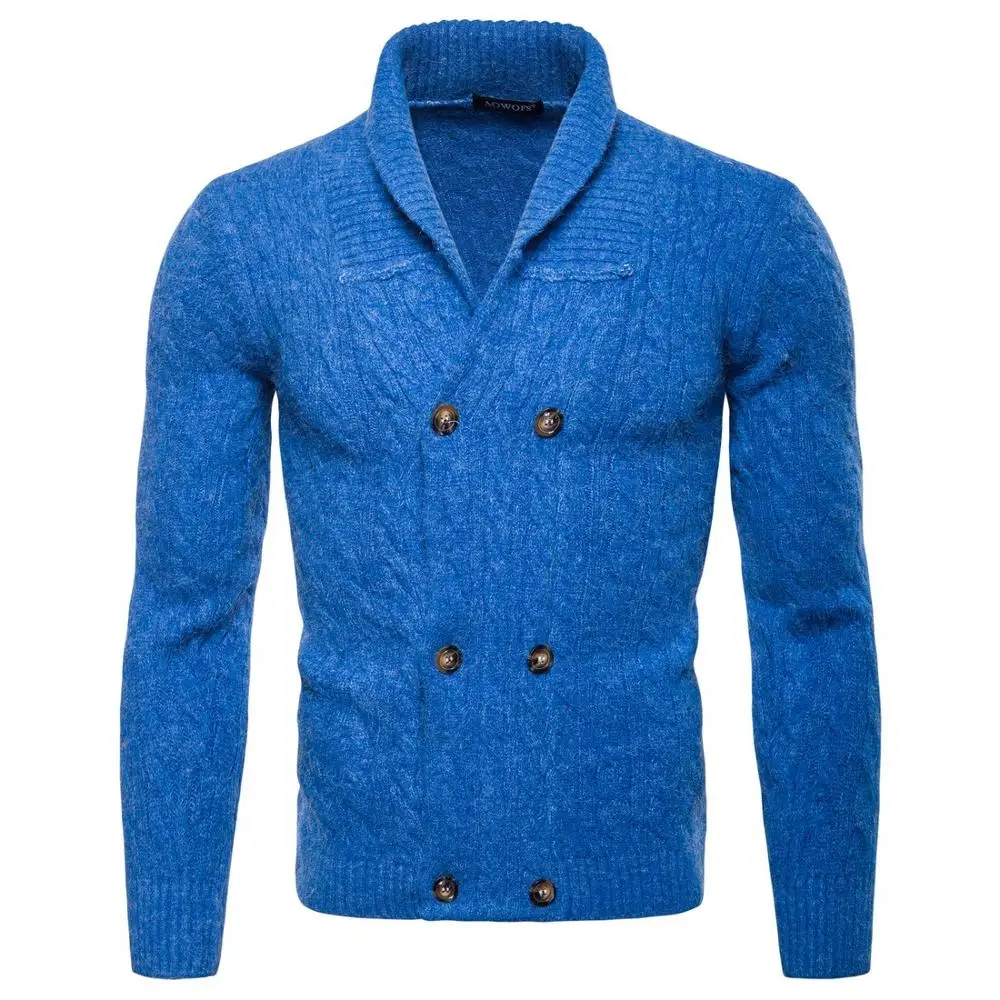 Фото Кардиган мужские свитера однотонные Осенние повседневные новые - купить
