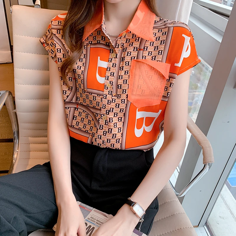 Newest summer Womans lattice Color short Sleeve Shirt ladies tops button up shirt Fashion Printed lapel Womens shirt
Newest summer Womans lattice Color short Sleeve Shirt ladies tops button up shirt Fashion Printed lapel Womens shirt