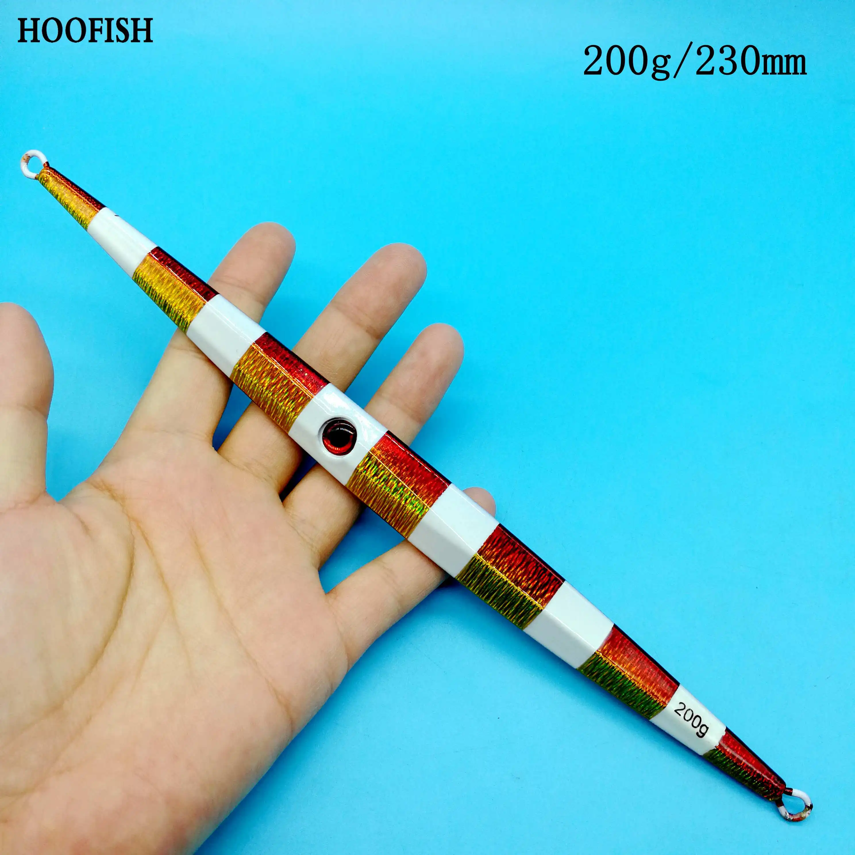 HOOFISH 1pcs Deep sea metal jig fishing lure 200g/230mm Slow Jigging Lead Lure Artificial Hard bait sea fishing tackle
HOOFISH 1pcs Deep sea metal jig fishing lure 200g/230mm Slow Jigging Lead Lure Artificial Hard bait sea fishing tackle
