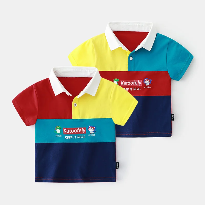 Summer Polo Shirt For Boy Short Sleeve T-shir Top Patchwork Boys Short Sleeve Shirts 2-7year
Summer Polo Shirt For Boy Short Sleeve T-shir Top Patchwork Boys Short Sleeve Shirts 2-7year