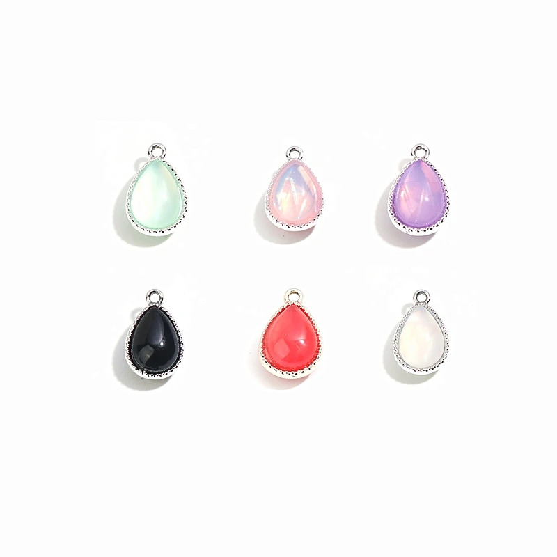 

10PCs Women Pendent Zinc Alloy Resin Charms Drop Dull Silver Color Black 19mmx13mm Diy Jewelry Pendents Findings Charm Necklace