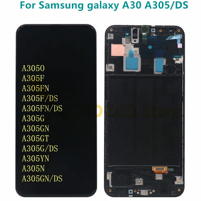 For Samsung galaxy A30 A305/DS A305F A305FD A305A Display with frame Touch Screen Digitizer Assembly For Samsung A30 A305 lcd
For Samsung galaxy A30 A305/DS A305F A305FD A305A Display with frame Touch Screen Digitizer Assembly For Samsung A30 A305 lcd