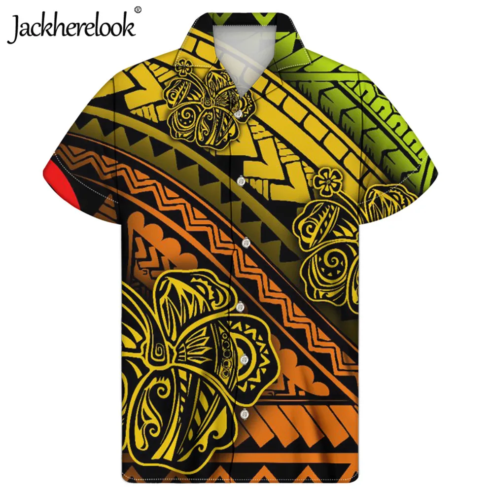 Jackherelook Plus Size Men Hawaiian Shirts Gradient Polynesian Tattoo Tribal Hibiscus Print Casual Summer Short Sleeve Male Top
Jackherelook Plus Size Men Hawaiian Shirts Gradient Polynesian Tattoo Tribal Hibiscus Print Casual Summer Short Sleeve Male Top