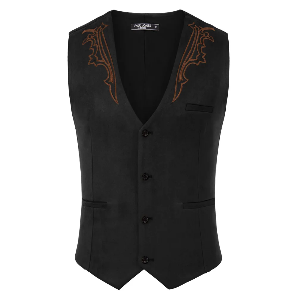 Men's Embroidery Decorated Vest Waistcoat Sleeveless V-Neck Handkerchief Hem Cocktail Party Vintage Coat Slim Fashion Tops Male
Men's Embroidery Decorated Vest Waistcoat Sleeveless V-Neck Handkerchief Hem Cocktail Party Vintage Coat Slim Fashion Tops Male