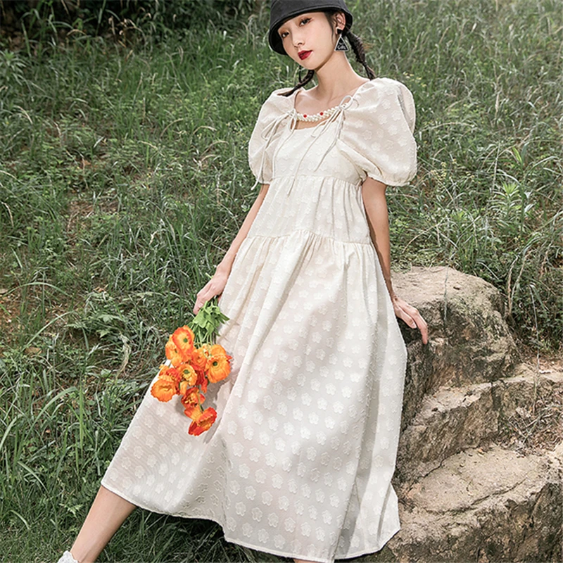Women Bubble Sleeve Square Collar Print Bow Dress Large Size Fit Female Fashion Tide Summer 2021 New Arrivals M17
Women Bubble Sleeve Square Collar Print Bow Dress Large Size Fit Female Fashion Tide Summer 2021 New Arrivals M17