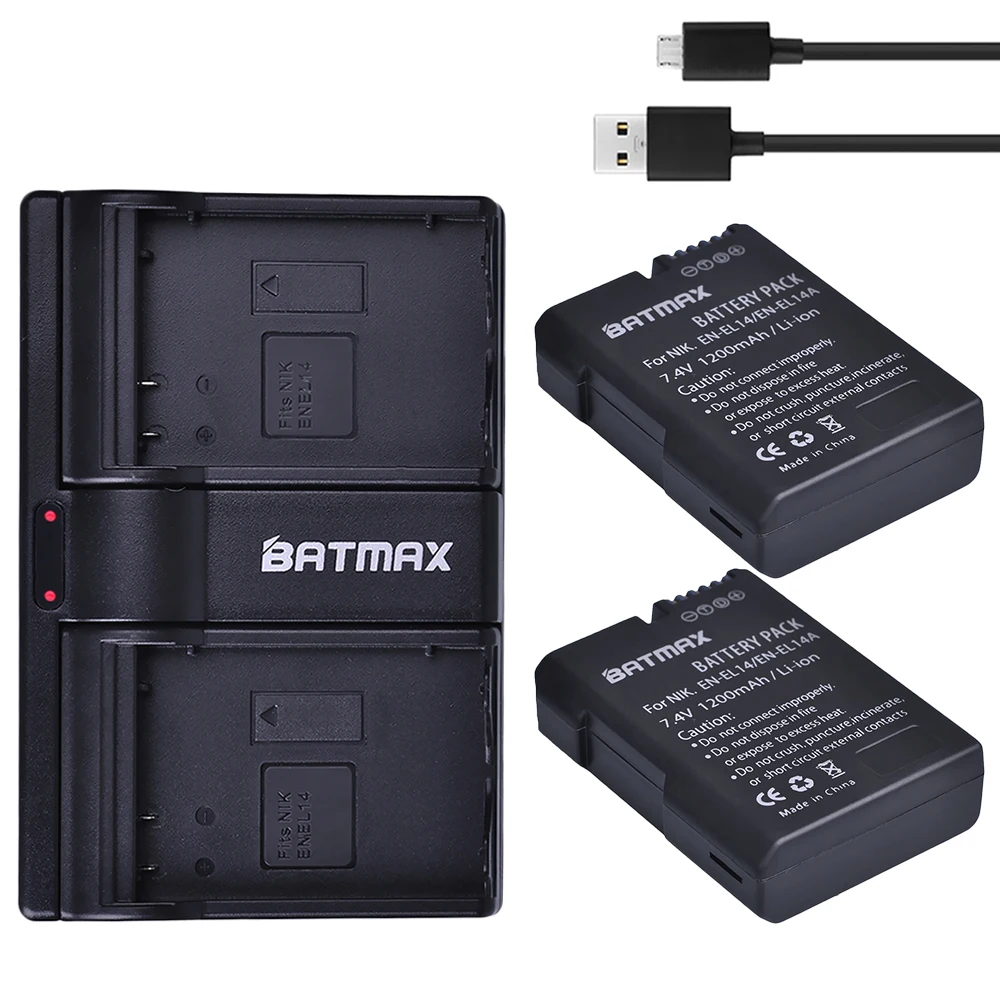 

EN-EL14 1200mAh ENEL14 EN EL14a EL14a Battery + Dual Charger for Nikon D3100 D3200 D3300 D5100 D5200 D5300 P7000