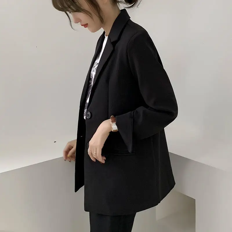 PEONFLY 2021 Elegant Black Single Breasted Women Blazer Fashion Solid Color Loose Office Ladies Tops Outerwear Female Jacket
PEONFLY 2021 Elegant Black Single Breasted Women Blazer Fashion Solid Color Loose Office Ladies Tops Outerwear Female Jacket