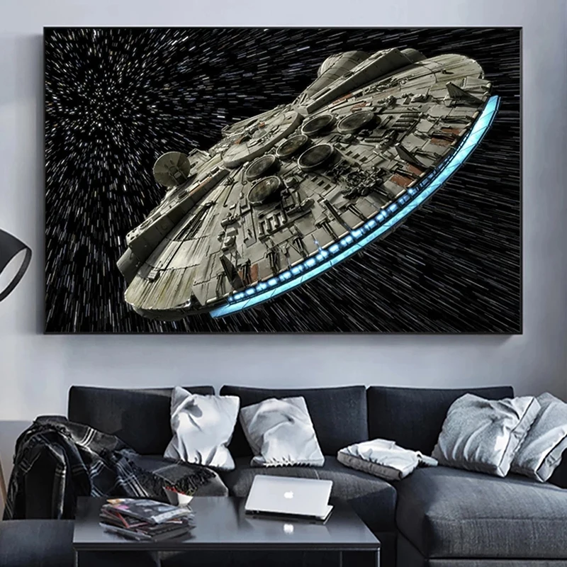 Disney Star Wars Film Destroyer Falcon Spaceship Canvas Painting Prints Posters Wall Art Pictures for Living Room Decor Cuadros | Дом и сад