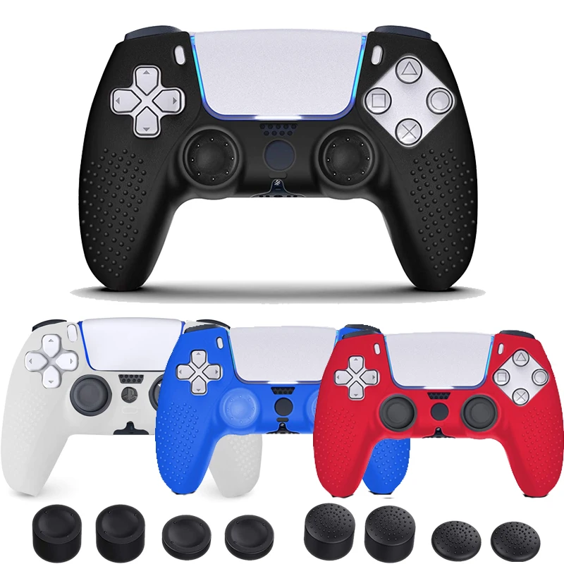 Silicone Protective Cover case For Sony PS5 Controller Anti-Scratch Skins Protector With 8 Thumb Grip Caps For DualSense5 Joypad
Silicone Protective Cover case For Sony PS5 Controller Anti-Scratch Skins Protector With 8 Thumb Grip Caps For DualSense5 Joypad