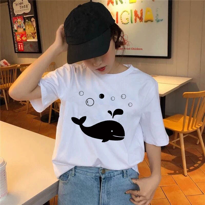 Новинка 2020, Милая женская футболка с мультяшным принтом дельфина, летняя женская футболка с коротким рукавом и графическим принтом в стиле ... 
Новинка 2020, Милая женская футболка с мультяшным принтом дельфина, летняя женская футболка с коротким рукавом и графическим принтом в стиле ...