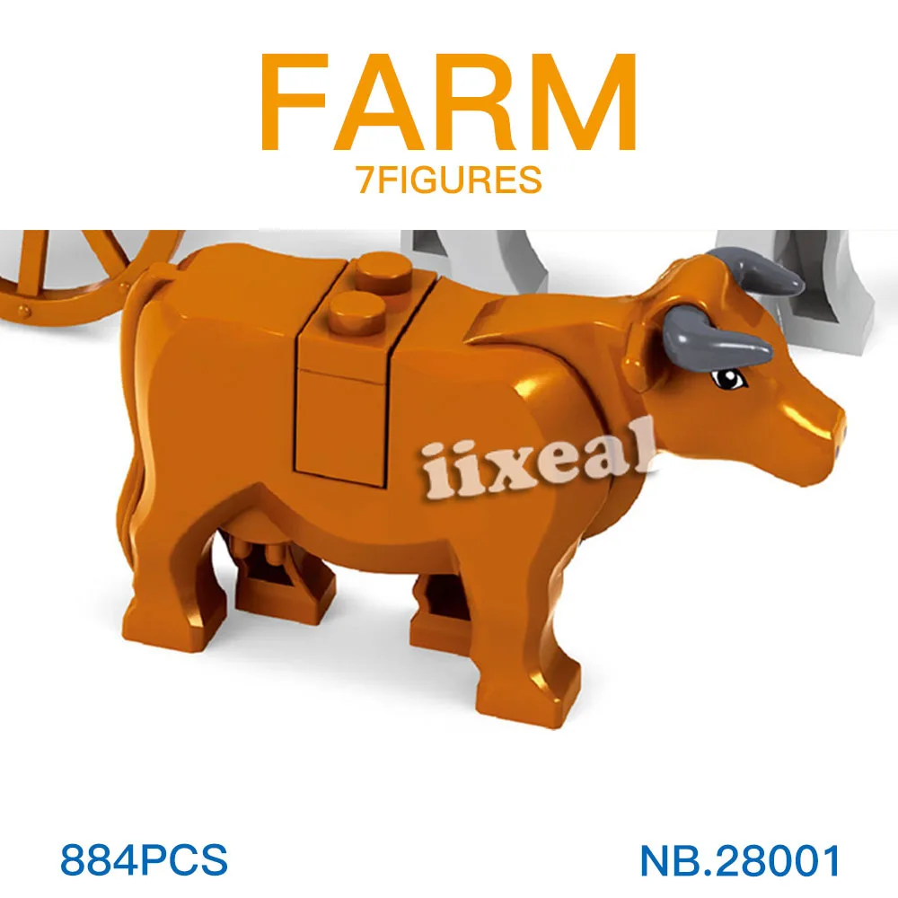 Конструктор ферма 838 блоков с фермером фигурки животных коровы | Игрушки и хобби