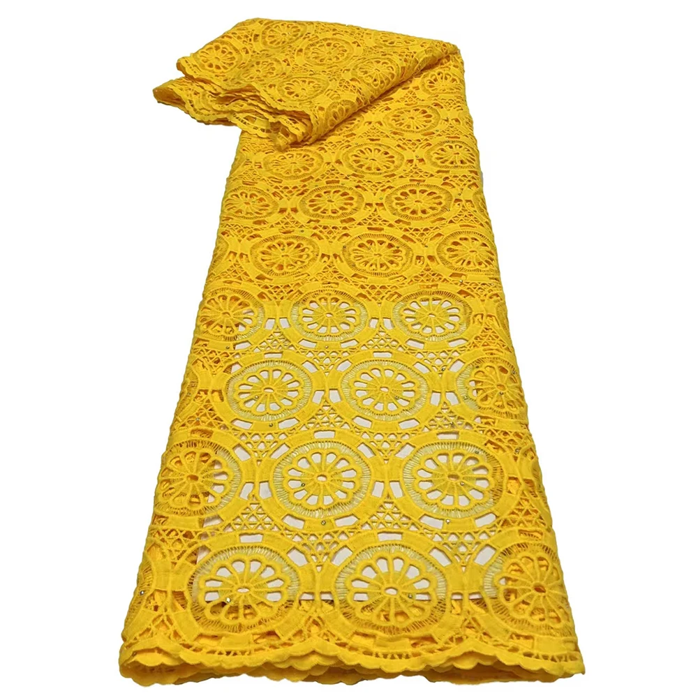 African Cord Lace Nigerian Fantastic Fabrics 5 Yards High Grade Soft Guipure Lace With Stone For Celebratory Occasions 1806M5
African Cord Lace Nigerian Fantastic Fabrics 5 Yards High Grade Soft Guipure Lace With Stone For Celebratory Occasions 1806M5