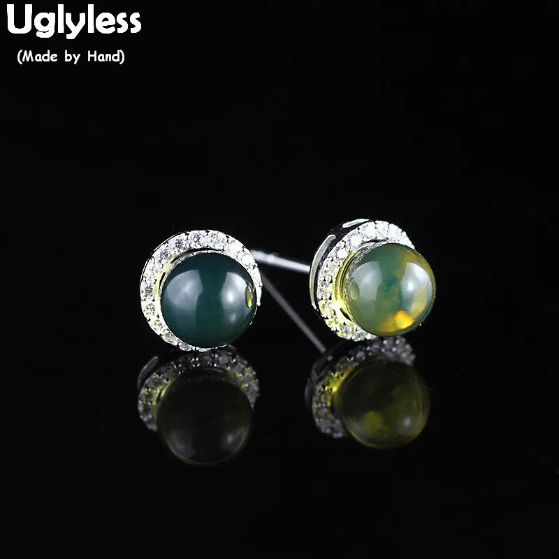 

Uglyless Super MINI 6.5MM Gradient Amber Studs Earrings for Women Zircon Earrings Real 925 Sterling Silver Brincos Bijoux E1732